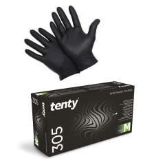 Tenty 305 Nitril Eldiven. Siyah. Pudrasız (100 Adet)