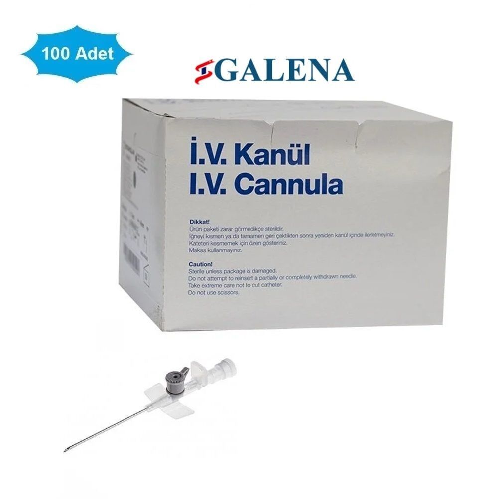 Galena Veteriner İntraket. IV Kanül. 16G (1.8x45 mm) Gri. 100'lü Paket