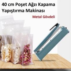 40 cm Poşet Ağzı Kapama Yapıştırma Makinası. Metal Gövdeli Model