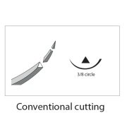 Kruuse-Vet Sütür İğnesi. Regular Eye. 3/8. Keskin. 19 mm. 10/pk