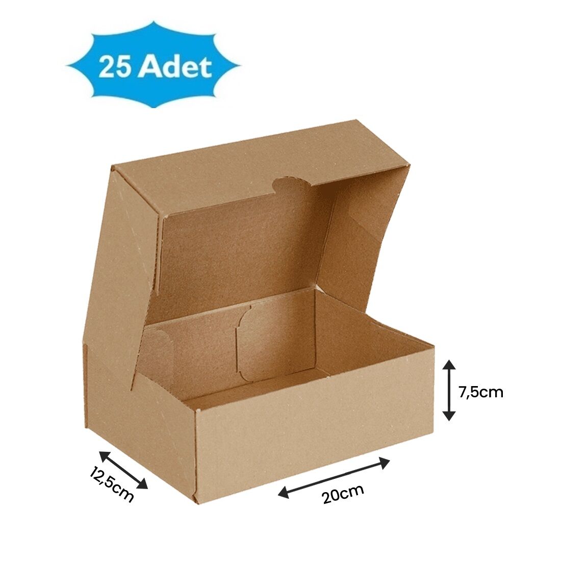 Katlanabilir Paketleme Kutusu No:3 (25 Adet) 20 x 12,5 x 7,5 cm