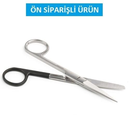 Kruuse Sol El İçin Standart Makas. 14,5 cm. Künt / Sivri. Düz