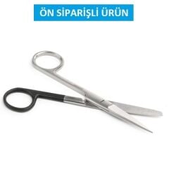 Kruuse Sol El İçin Standart Makas. 14,5 cm. Künt / Sivri. Düz