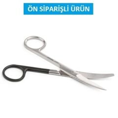 Kruuse Sol El İçin Standart Makas. 14,5 cm. Künt / Sivri. Eğri