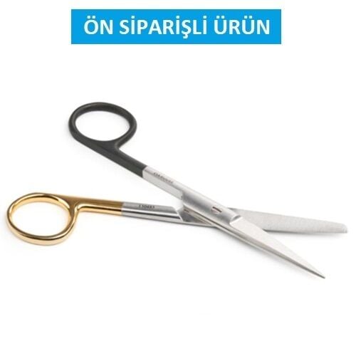 Kruuse Sol El İçin Mikro Ton Makas. 14,5 cm. Künt / Sivri. Düz