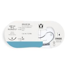 Kruuse İpek İplik No:2/0. 70 cm. 3/8 Keskin İğneli 26 mm ( 12 Adet )
