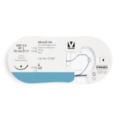 Kruuse İpek İplik No:3/0. 70 cm. 3/8 Keskin İğneli 26 mm ( 12 Adet )