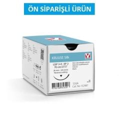 Kruuse İpek İplik No:3/0. 70 cm. 3/8 Keskin İğneli 26 mm ( 12 Adet )