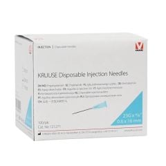 Kruuse Enjektör İğnesi (23G x 5/8)  0,6x16 mm  (100 Adet)  Mavi