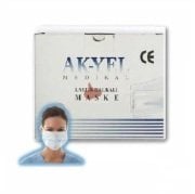 Lastikli Maske. 3 Katlı. Telli. Beyaz. 100/pk