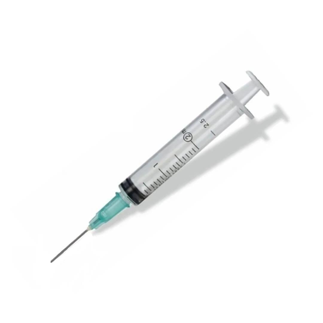 Berika Plastik Enjektör. 2 ml. Contalı. 21G Yeşil Kısa İğneli