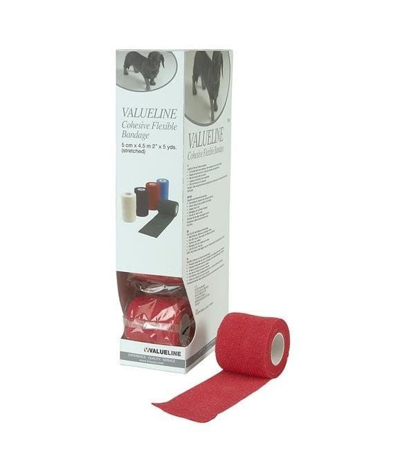 Valueline Flexible Bandaj. Kırmızı. 5 cm x 4.5 metre ( 10'lu Paket )