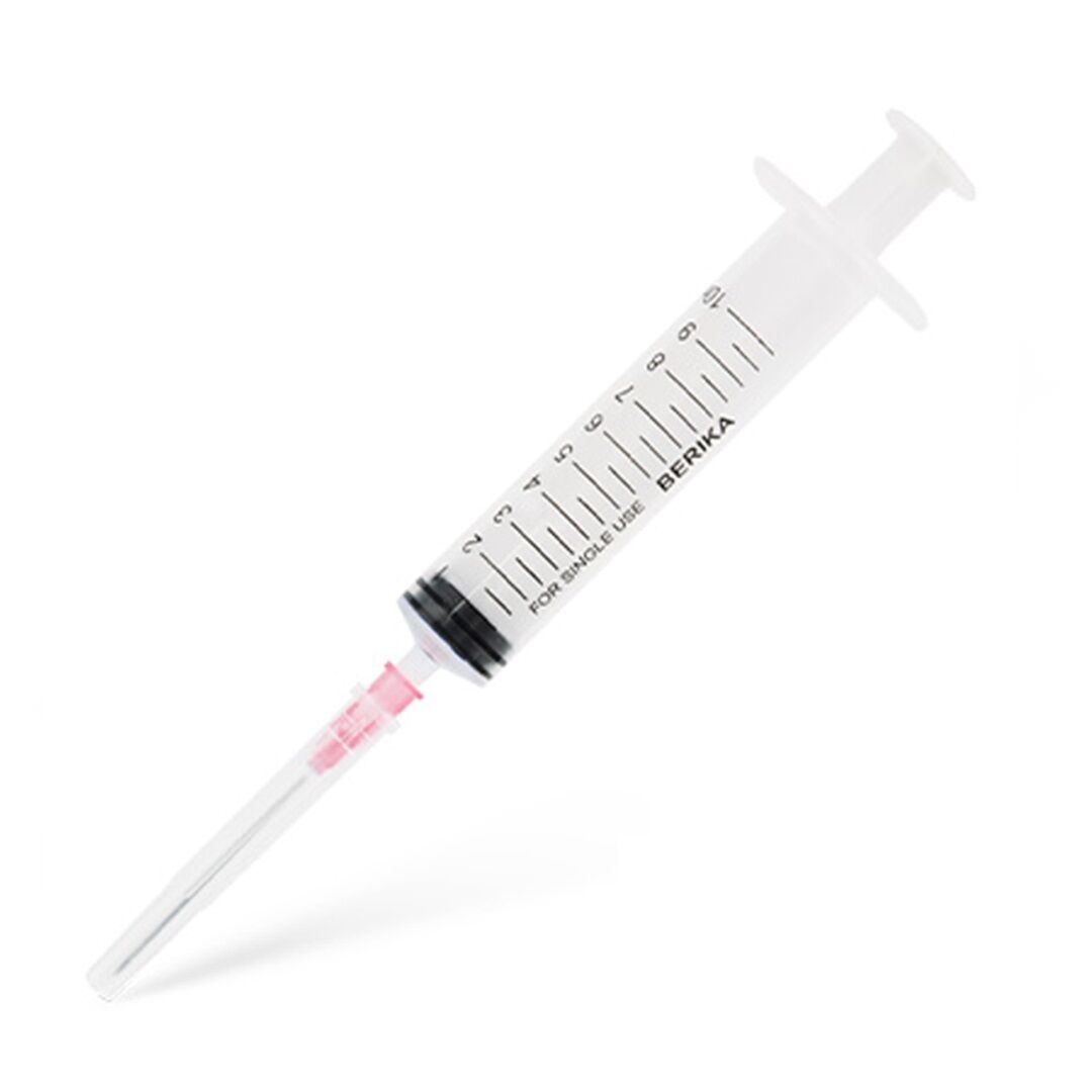 Berika Plastik Enjektör. 10 ml. Contalı. 18G Pembe İğneli