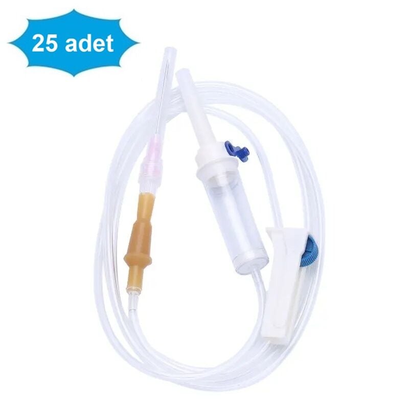 Berika Serum Seti. 18G Pembe İğneli. Luer Lock ( 25 Adet )