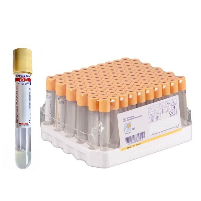 Vakumlu Tüp. 9 ml. Jelli. Sarı Kapaklı (100 Adet)