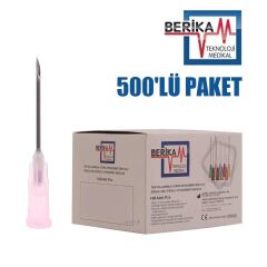 Berika Enjektör İğnesi (18G x 1) 1,20x25 mm (500 Adet) Pembe