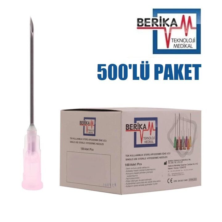 Berika Enjektör İğnesi (18G x 1½) 1,20x38 mm (500 Adet) Pembe