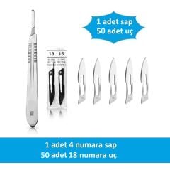 Bistüri Seti ( 50 Adet Ucu İle Birlikte ) No: 18