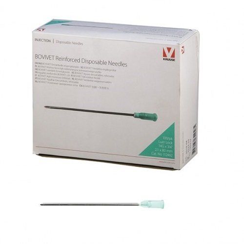 Bovivet Enjektör İğnesi. 2.1 x 80 mm (14G x 3 ¼) 100'lü Paket. İnfiltrasyon İğnesi