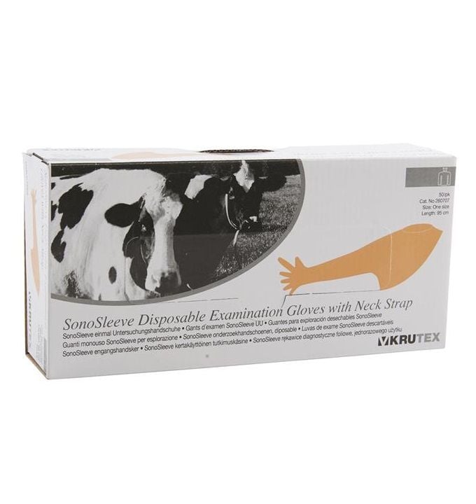 Krutex SonoSleeve 6 Parmaklı Rektal Eldiven. Omuzlu (50 Adet)