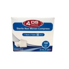 DS Nonwoven Gaz Kompres. 7,5x7,5 cm. 4 Kat. 100/pk