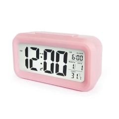 Masaüstü Saat Takvim Termometre. Pembe