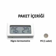 Termometre - Higrometre. Dijital. Beyaz ( Nem ve Sıcaklık Ölçer )