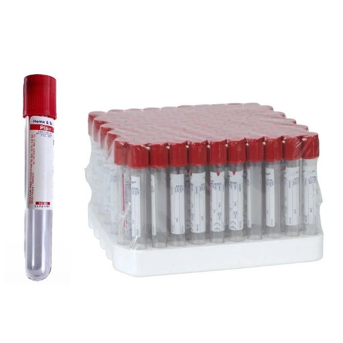 Vakumlu Tüp. 10 ml. Clot Activator. Kırmızı Kapaklı (100 Adet)